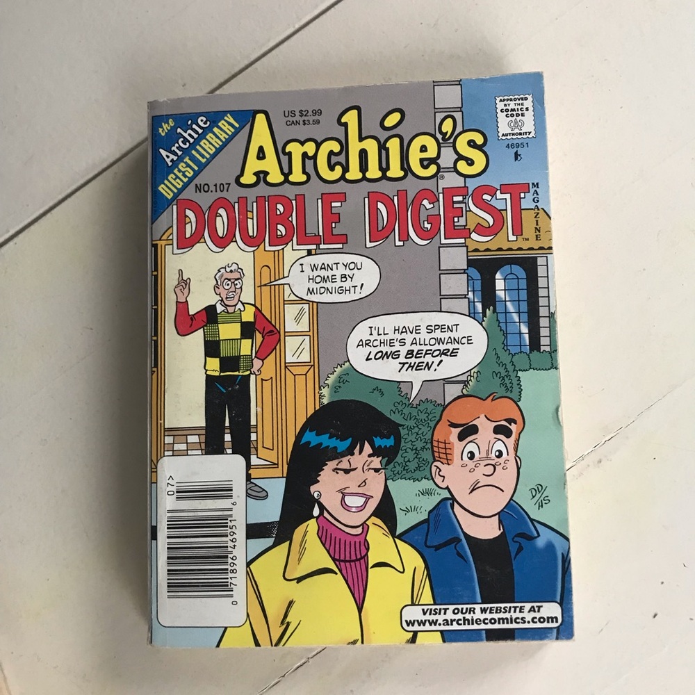 Archie’s Double Digest Comic #107- Yellow, Blue, Red Cover